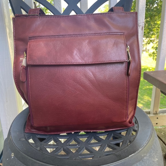 ♥️ UNIQUE ♥️ M. London Distressed Brown Leather Utility Tote NWOT 🫶🏻👜 - Picture 15 of 15